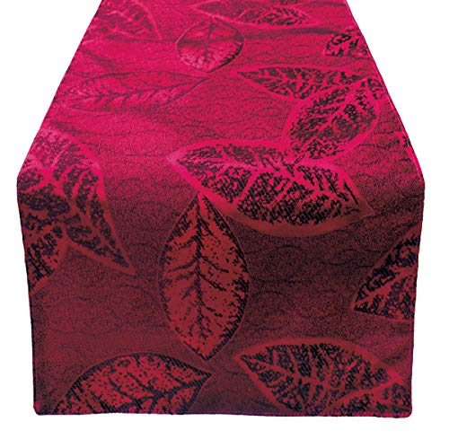 OLYPHAN Red & Burgundy Christmas Table Runner 13 x 108 Inches Holiday Decor