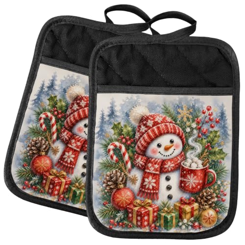 JWYNB Christmas Snowman Holiday Pot Holders - Heat Resistant Kitchen Accessory, Grd Kitchen Theme 15