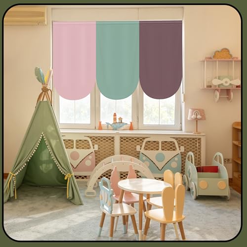 8-Piece Colorful Boho Window Curtain Set, 36 x 24 Inch Durable Drapes