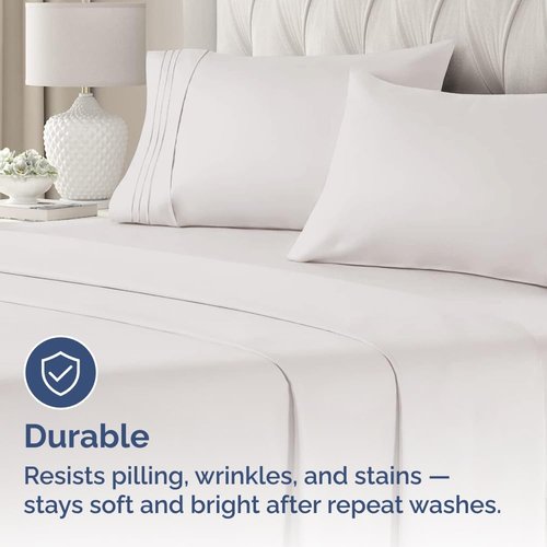 King Pillow Cases by [Brand Name] - Ultra Soft Hotel Quality Covers | Wrinkle-Free, Stain & Fade Resistant - Light Grey - Set of 4