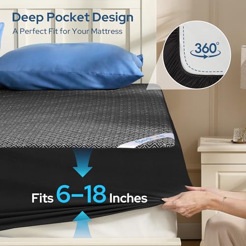 BEDLORE Queen Waterproof Mattress Protector - Deep Pocket Noiseless Bed Cover