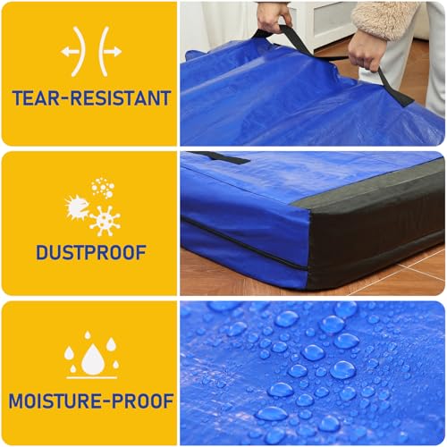Queen Mattress Storage Bag with Handles & Zipper - Heavy Duty Waterproof Protector
