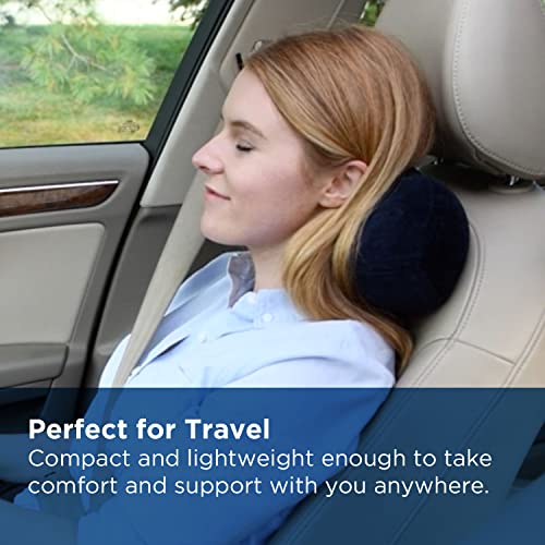 All-Purpose Memory Foam Travel Pillow - Peanut-Shaped Neck & Back Support