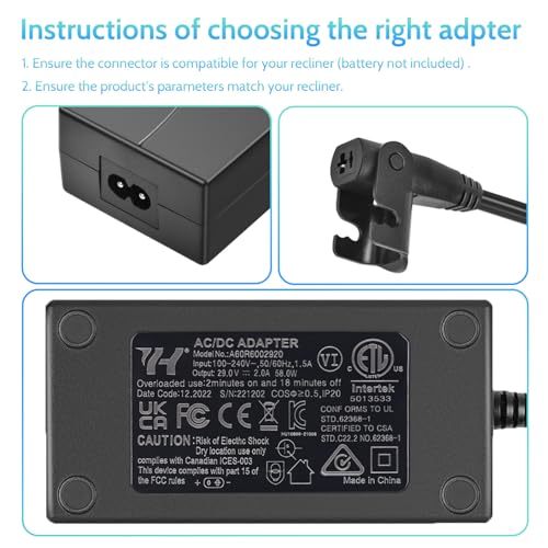 29V Power Supply Adapter Kit for Electric Recliner Sofa and Lift Chair