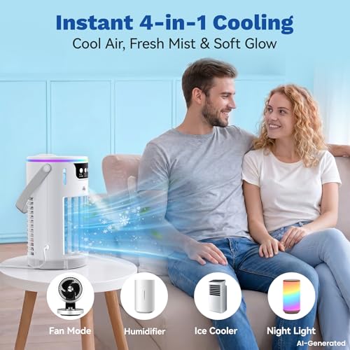 Portable Mini Evaporative Air Cooler 1200ML with Ice Cooling Mist