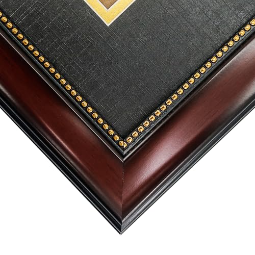 8.5x11 Diploma Frame with Double Mat - Mahogany & Gold Document Frame