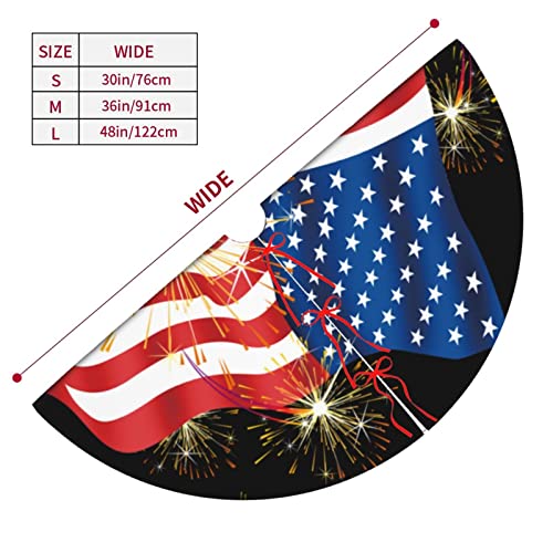 Ubouigr Bald Eagle American Flag Christmas Tree Skirt 36" (36 Inch) Thickened