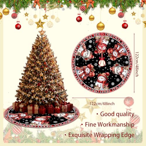 Snowman Christmas Tree Skirt 48 Inch Winter Holiday Home Decor