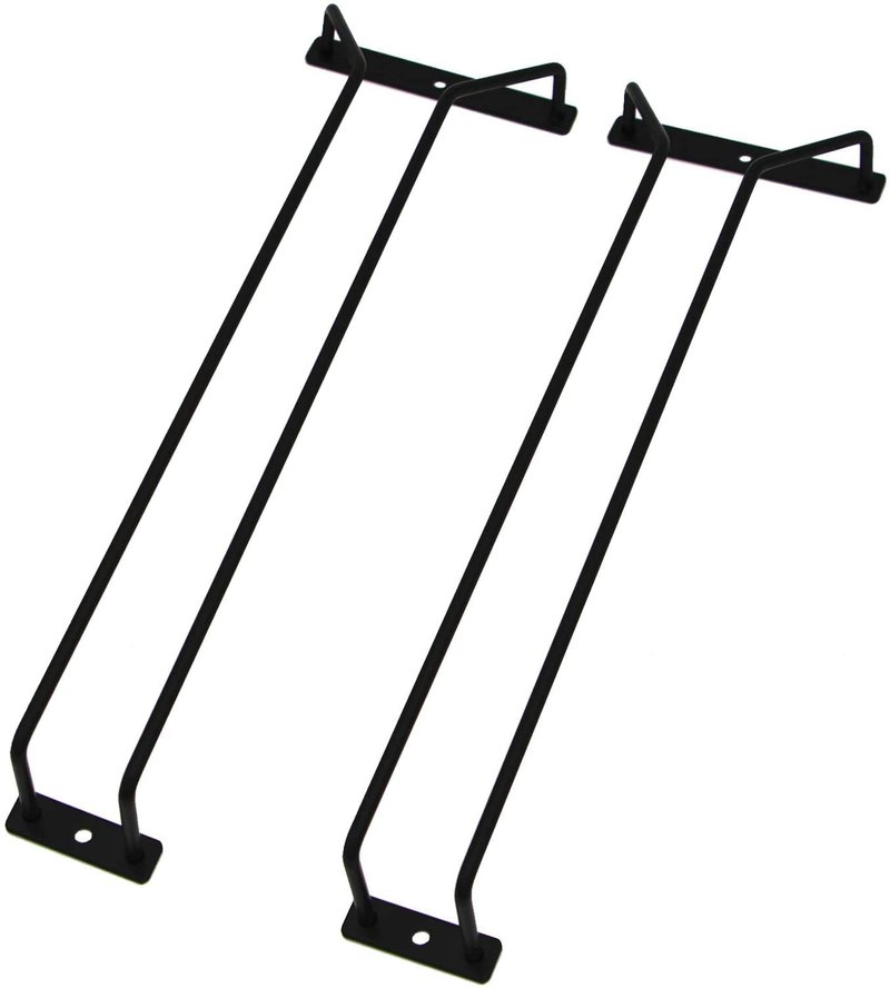 RedDreamer 14-Inch Black Wine Glass Rack, Under Cabinet Wine Glass Holder, Stemware Rack, Hanging Stemware Holder, Set of 2
