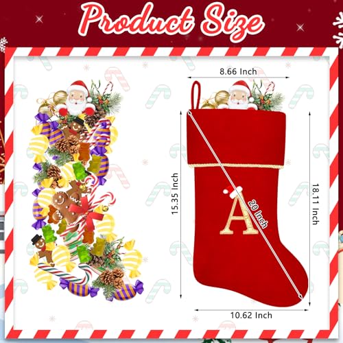 20-Inch Personalized White Velvet Monogram Christmas Stocking with Gold Trim