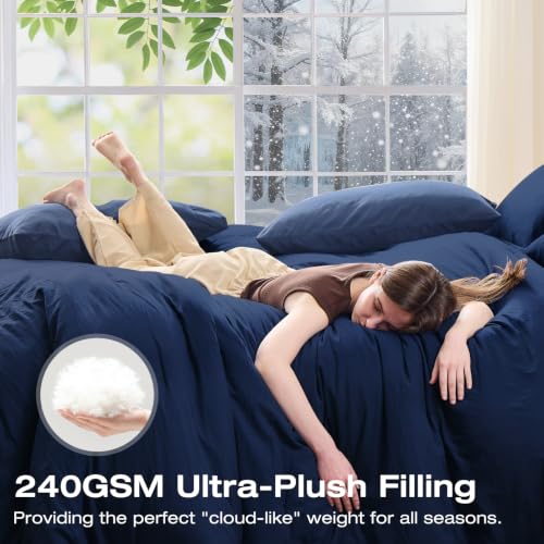 7-Piece Queen Comforter Set - Pre-Washed All-Season Bed in a Bag Bedding