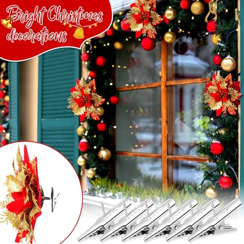 100-Pack Metal Alligator Clips for Christmas Ornaments - 1.18 Inch Craft Clamps