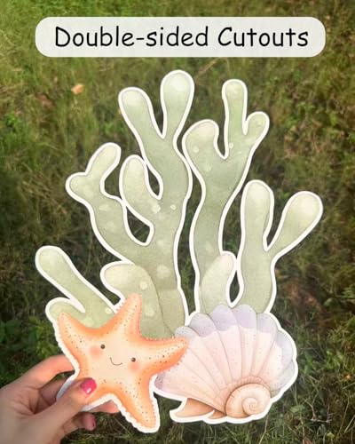 12-Inch Under the Sea Party Decorations, Ocean Animal Stand-Up Cutouts (9PCS)