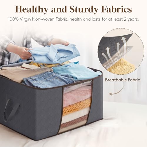 6 Pack Clothes Storage Bins with Lids and Clear Window