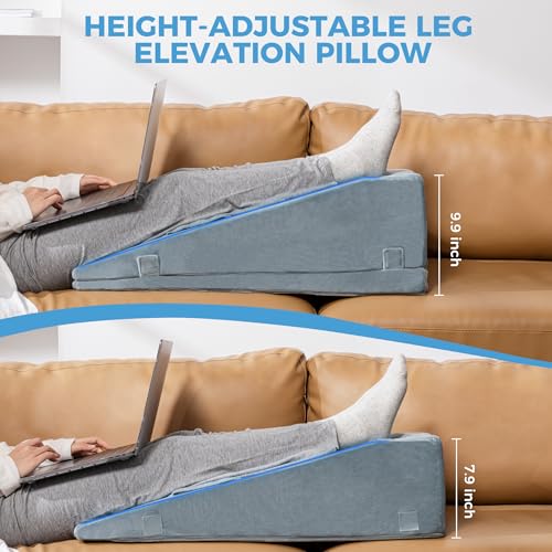 Adjustable Leg Elevation Pillow for Joint Pain Relief - Ergonomic Wedge