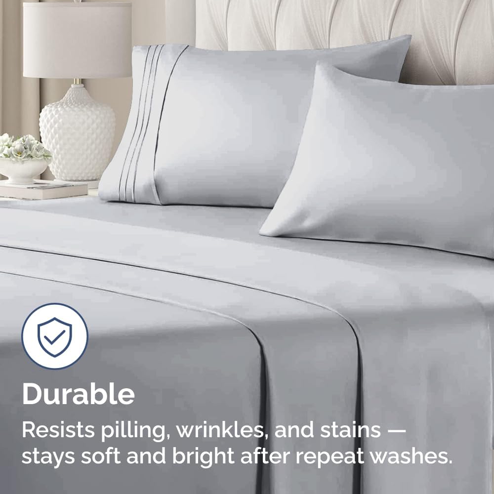 Standard Pillow Cases Set of 2 | Soft Hotel Quality, Wrinkle-Free & Stain Resistant - Steel Blue