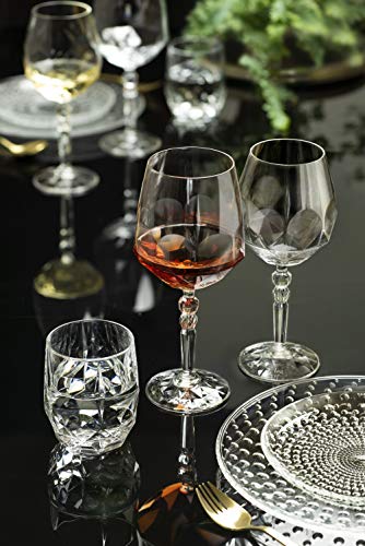 Set of 6 European Crystal Brandy Glasses - Stemless Snifter for Whiskey & Spirits