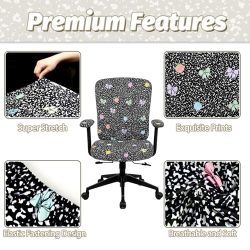 Office Chair Slipcovers Set - 4 Pcs Composition Notebook Style