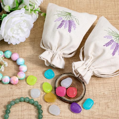 10-Pack Small Canvas Sachet Bags with Drawstring, 5.5 x 4 Inch