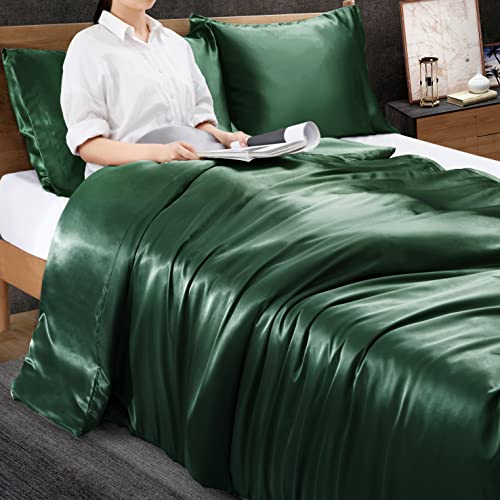 Emerald Green Satin Duvet Cover for 60" x 80" Weighted Blanket