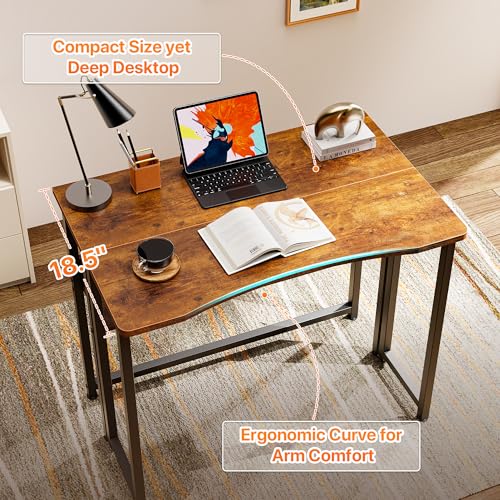 31.5-Inch Folding Computer Desk with Storage Shelf for Small Spaces