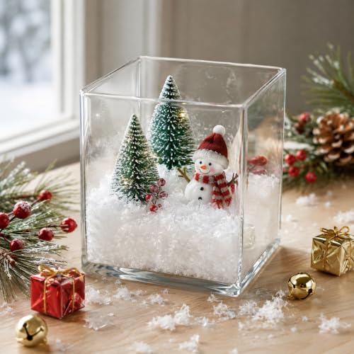 Shell White 40oz Christmas Fake Snow Decoration with Twinkles - Artificial Flake Snow for Holiday & DIY Decor