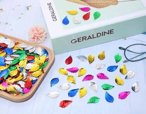 PENTA ANGEL Christmas Sequins Confetti 30g Leaf Variant – Assorted Plastic Spangles for Sewing & Embellishment