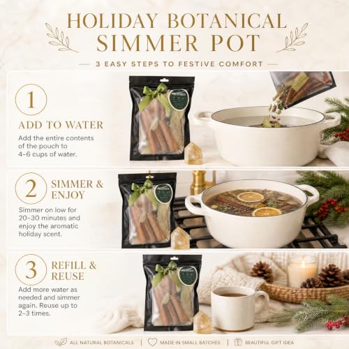 Havawish 12 Pack Intention Simmer Pot Potpourri with Crystals & Botanical Mix