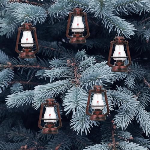 4-Piece Mini Retro Kerosene Lantern Ornaments for Home Decor