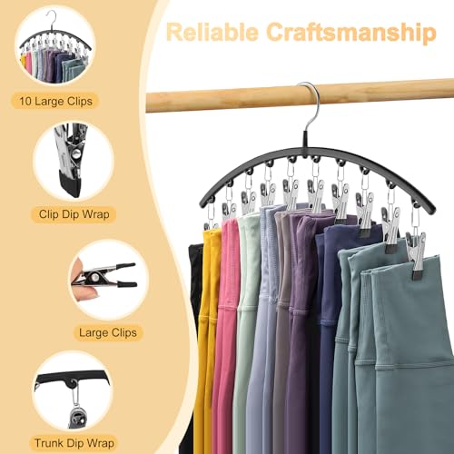 Leggings Organizer for Closet 2-Pack Metal Yoga Pants Hangers with 20 Clips