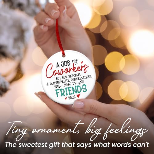 Funny Coworker Christmas Ornament - Ceramic Holiday Gift for Office Friends