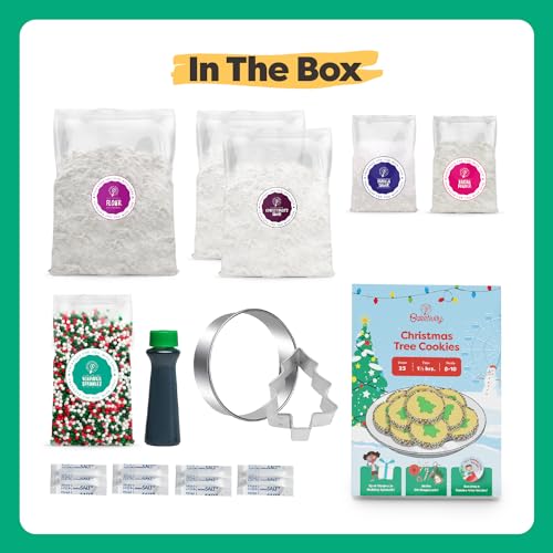 Baketivity Christmas Tree Cookies Kids Baking Kit