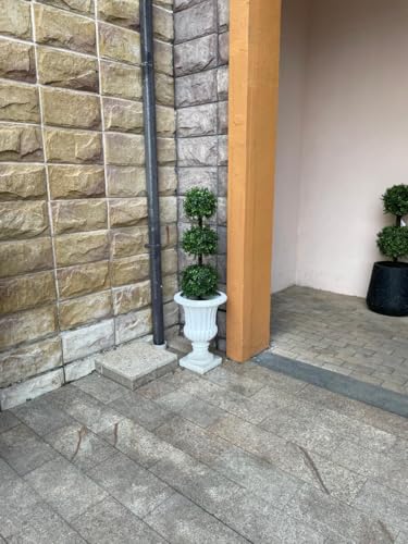 3ft Artificial Triple Ball Boxwood Topiary Tree, UV Resistant Outdoor Plant
