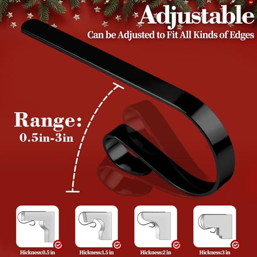 Adjustable Christmas Stocking Holders for Mantle - 6 Pack Metal Hangers
