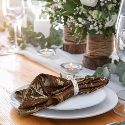 Stainless Steel Diamond Napkin Rings 100-Piece Set Semicircle Modern Table Decor