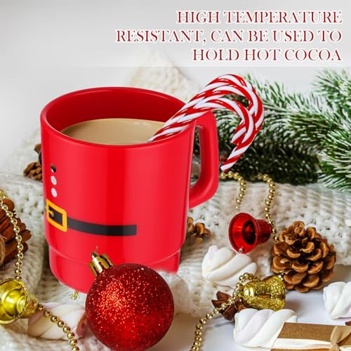 Santa Red Christmas Plastic Mugs 24 Pack – 11 oz Party Cups