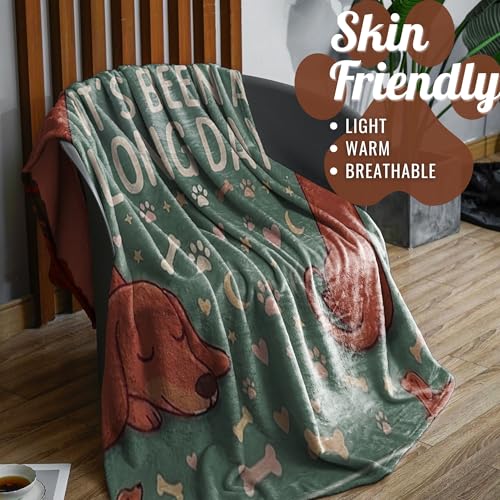 Huglanket Dachshund Gift Throw Blanket for Women 60x80 Inches, Green
