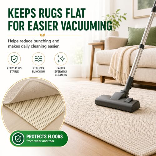 Non-Slip Rug Pad for Hardwood Floors - 2x6 Heavy Duty Anti-Skid Carpet Grip