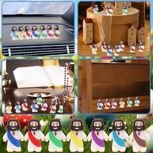 100 Pcs Mini Jesus Figurines Bulk Set for Religious Party Favors & Easter