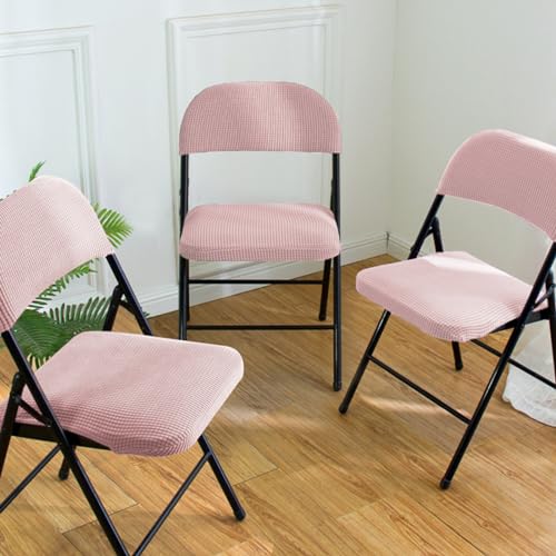 Dust-Proof Folding Chair Covers Set - Seat & Backrest Cushion, Pink
