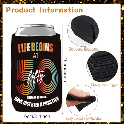 Vintage 1976 Can Cooler Sleeves - 50th Birthday Party Favors (24 Pack)
