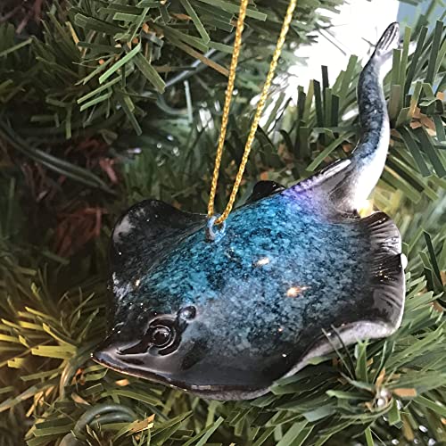 Christmas Sea Creature Ornament Bundle (4) – Turtle, Seahorse, Stingray, Coastal Decor