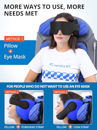 Travel Pillow with Chin Strap for Airplane Sleep Support