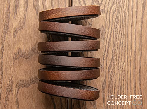 Wood Coaster Set of 6 – 4.3 Inch Absorbent Felt Cup Holders for Wooden Tables