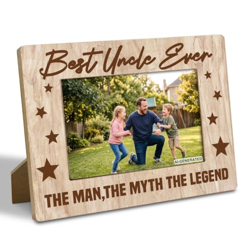 YTCSIHSV Brown10 Uncle Birthday Gift 4x6 Rustic MDF Picture Frame — Best Uncle Ever