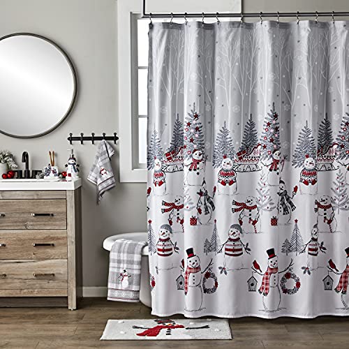 SKL Home Christmas/Winter Whistler Snowman Shower Curtain - Holiday Decor, Multi, Sc 2
