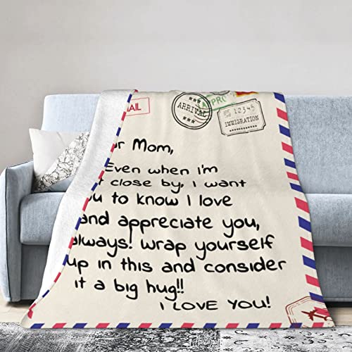 Menghao Mom Birthday Gift Blanket Dear Mom 80x60 Inches Personalized