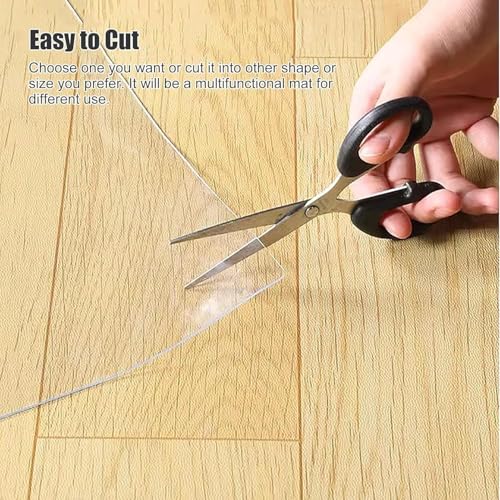 Clear PVC Floor Runner Mat - Non-Slip Hardwood & Carpet Protector, 4x5ft