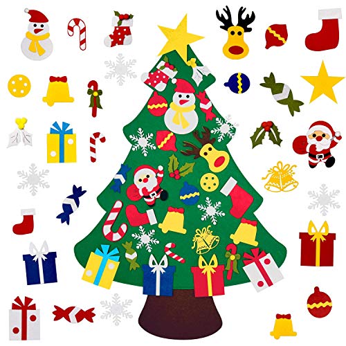 DIY Felt Christmas Tree for Toddlers with 30 Detachable Ornaments