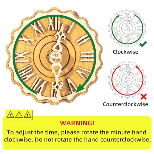 Handmade Wooden Cuckoo Clock with Automatic Night Silence and Volume Control